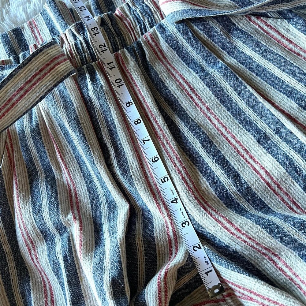 Knox Rose Multicolor Striped Linen Cotton Blend Wide Leg Pants - Picture 5 of 12